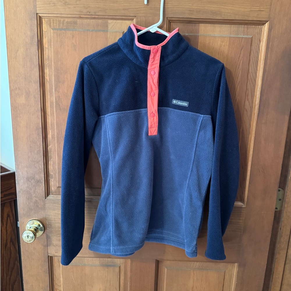Columbia Dark Blue and Coral Fleece Jacket